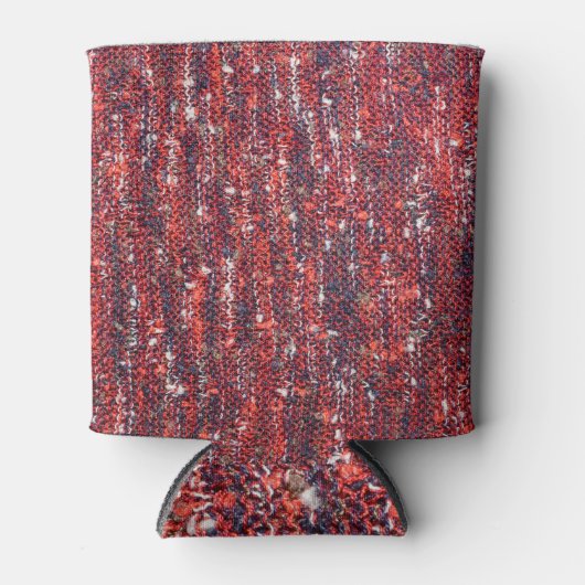 ニットカラフルテクスチャ：コージーな背景 缶クーラー (正面)