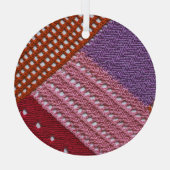 ニットカラフル:抽象芸術パッチワークのテクスチャ。 ガラスオーナメント (裏面)