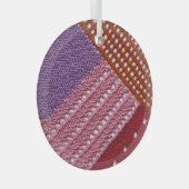 ニットカラフル:抽象芸術パッチワークのテクスチャ。 ガラスオーナメント (正面右)