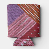 ニットカラフル:抽象芸術パッチワークのテクスチャ。 缶クーラー (裏面)