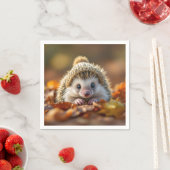 ニットキャップ付き秋ハリネズミ スタンダードカクテルナプキン (インサイチュ)