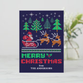 ニットクリスマススセーター柄メリークリスマス シーズンカード (スタンド正面)