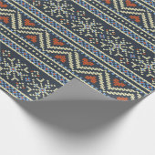 ニットクリスマスセーター北欧スタイル模様 ラッピングペーパー (角)