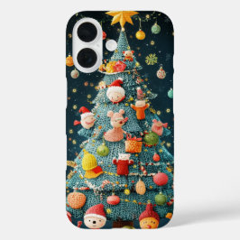 ニットクリスマスツリーフェスティバルオーナメントかわいい iPhone 16ケース