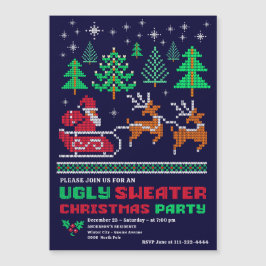 ニットクリスマスパターン醜いセーターのクリスマスパーティー マグネット招待状