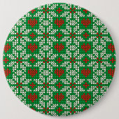 ニットクリスマスパターン 缶バッジ (正面)
