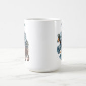 ニットスカーフ雪の結晶ブーツ冬の色 コーヒーマグカップ (中央)