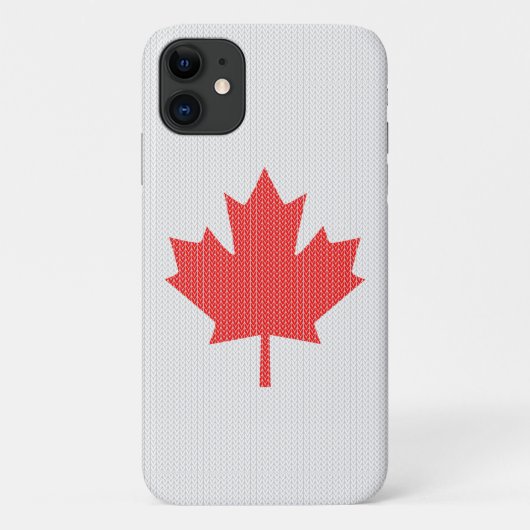 ニットスタイルのカナダの葉の編みモチーフ Case-Mate iPhoneケース (裏面)