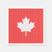 ニットスタイルメープルリーフ編み物モチーフ スタンダードカクテルナプキン (正面)