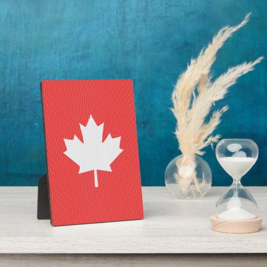 ニットスタイルメープルリーフ編み物モチーフ フォトプラーク (側面)