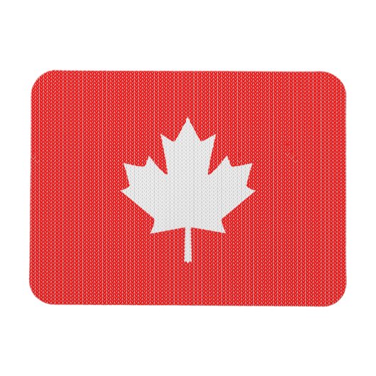 ニットスタイルメープルリーフ編み物モチーフ マグネット (横)