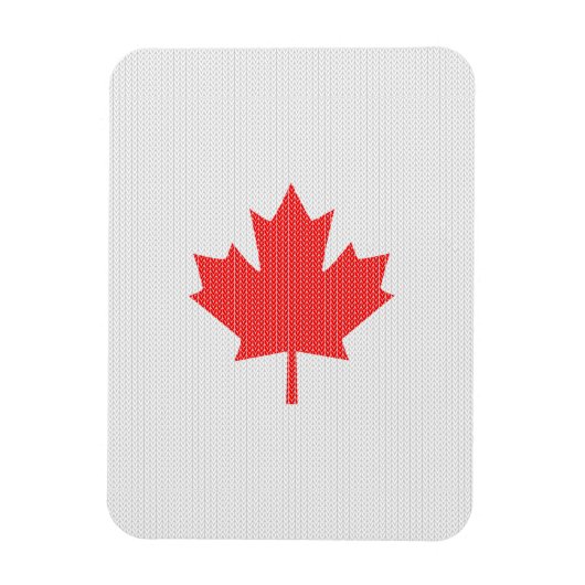 ニットスタイルメープルリーフ編み物モチーフ マグネット (縦)