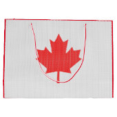 ニットスタイルメープルリーフ編み物モチーフ ラージペーパーバッグ (裏面)