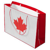 ニットスタイルメープルリーフ編み物モチーフ ラージペーパーバッグ (裏面アングル)