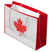 ニットスタイルメープルリーフ編み物モチーフ ラージペーパーバッグ (正面アングル)