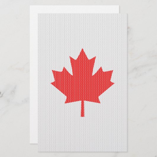 ニットスタイルメープルリーフ編み物モチーフ 便箋 (正面/裏面)