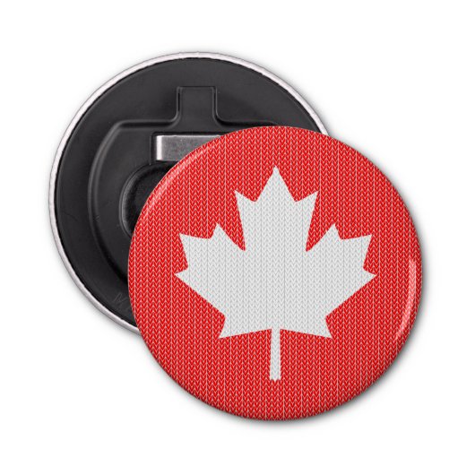 ニットスタイルメープルリーフ編み物モチーフ 栓抜き (正面)