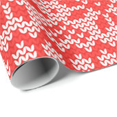 ニットステッチパターン1赤/白ID208 ラッピングペーパー (ロールコーナー)