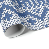 ニットステッチパターン5 Navy Blue ID208 ラッピングペーパー (ロールコーナー)