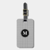 ニットステッチ+イニシャルホワイトクラフツ ラゲッジタグ (正面縦)