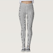 ニットストッキネットステッチクラフツプリントホワイト レギンス (正面)