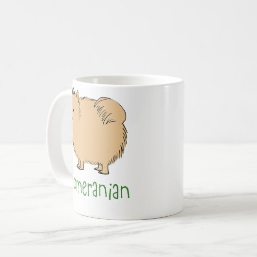 ニットセーターのポメラニア犬 |おもしろい犬 コーヒーマグカップ (正面左)