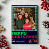 ニットセータークリスマスパターンメリークリスマスフォト シーズンカード