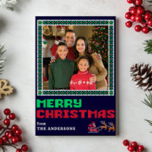 ニットセータークリスマスパターンメリークリスマスフォト