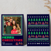 ニットセータークリスマスパターンメリークリスマスフォト シーズンカード