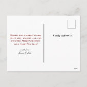 ニットセーター付きファミリークリスマスフォトカード シーズンポストカード (裏面)