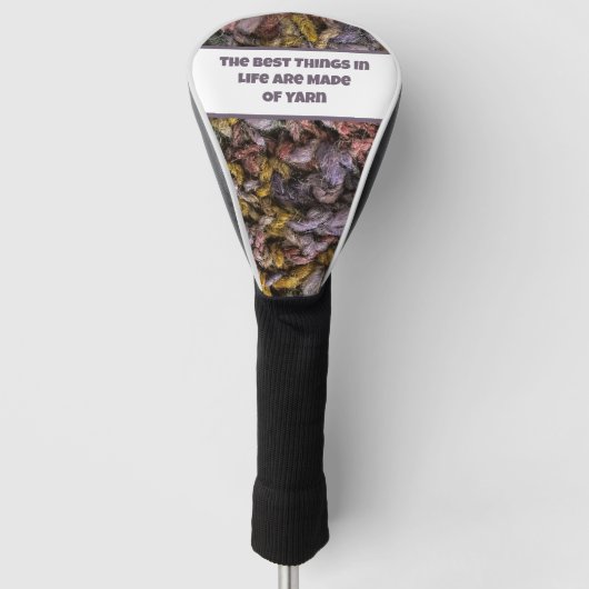 ニットタークロチェットクレフティカラフルラブヤーン ゴルフヘッドカバー (正面)