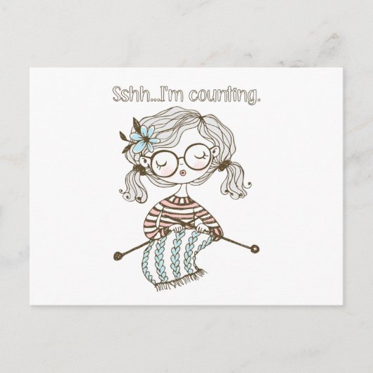 ニットハート編み物供給ステッチカウンター ポストカード (正面)