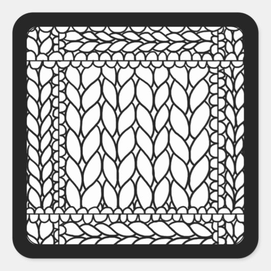 ニットパールホワイトスモールスクエアステッカーII スクエアシール (正面)