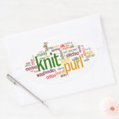 ニットパール編み物レキシコンニットカーシール 楕円形シール (封筒)