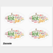 ニットパール編み物レキシコンニットカーシール 楕円形シール (シート)