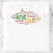 ニットパール編み物レキシコンニットカーシール 楕円形シール (バッグ)