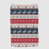 ニットフェイクパターンノルディックテーマ ゴルフタオル (正面)