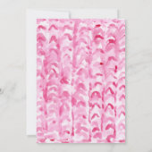 ニットブランケットベビーガールファースト誕生日 招待状 (裏面)