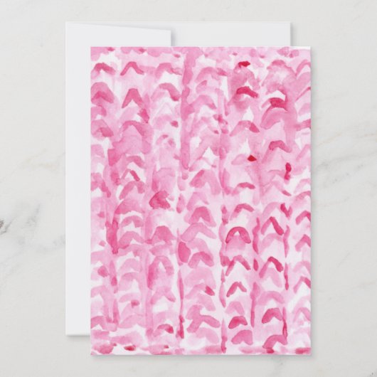 ニットブランケットベビーガールファースト誕生日 招待状 (裏面)