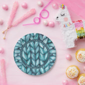 ニットブルーパーソナライズされたホリデイ ペーパープレート (パーティー)