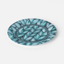 ニットブルーパーソナライズされたホリデイ ペーパープレート