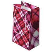 ニットプレイドタータンチェックチェックピンクホワイトワインパターン スモールペーパーバッグ (裏面アングル)