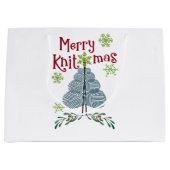 ニットマスメリークリスマス編み物 ラージペーパーバッグ (正面)