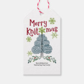 ニットマスヤメリーーンクリスマスツリー編み物ホリデー ギフトタグ (正面)