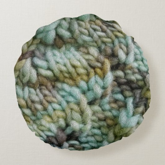 ニットマラブリゴ糸のテクスチャクラフト ラウンドクッション (裏面)