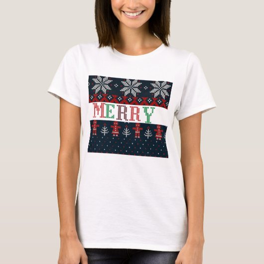 ニットメリークリスマス Tシャツ (正面)