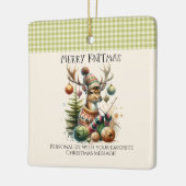 ニットメリーマス編み物クリスマス セラミックオーナメント (左)