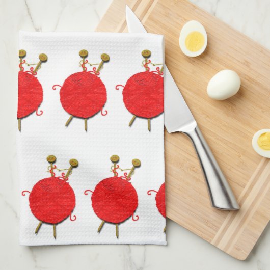 ニットユニーク編み物キッチンタオル キッチンタオル (四つ折り)