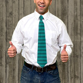 ニットルックティール（緑がかった色）ストライプノベルティネックタイ ネクタイ