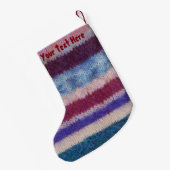 ニットヴィンテージの可愛いサンタ スモールクリスマスストッキング (裏面 (吊り時))